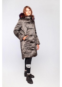 Cvetkov графітове зимове пальто для дівчинки Рената